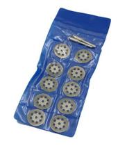 Kit 10 Acessórios Discos diamantado Corte Vidro Marmore jogo Micro Retifica 3.2 mm 1/8
