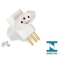 Kit 10 Adaptador de Tomada 3 PINOS Formato T de 10A Kit 10 Adaptador de Tomada 3 PINOS Formato T de 10A