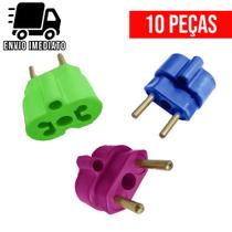 Kit 10 Adaptador de Tomada BOB Colorido 10A e 20A Kit 10 Adaptador de Tomada BOB Colorido 10A e 20A