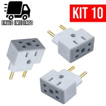 Kit 10 Adaptador de Tomada BOB Esponja 10A e 20A