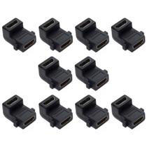 Kit 10 Adaptador Plug Hdmi Femea X Femea 90 Graus