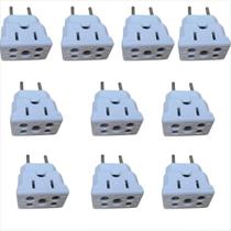 Kit 10 Adaptador T Beijamin Para Microondas Secador 20a bob esponja 3 pinos fino flexivel