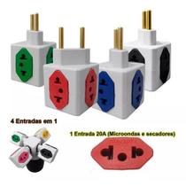 Kit 10 Adaptador Tomada Pino Cubo Colorido 4 Saídas 10a 20a Kit 10 Adaptador Tomada Pino Cubo Colorido 4 Saídas 10a 20a