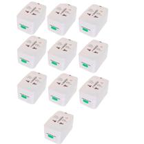 Kit 10 Adaptador Tomada Universal Eua Europa
