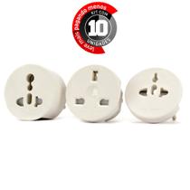 Kit 10 Adaptador Universal de Tomadas 3x1 Branco 110v 220v