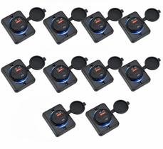 Kit 10 Adaptadores Tomada Carregador Veicular USB E Tipo C