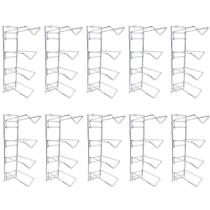 Kit 10 Adegas para Parede Cromado Suporte para 80 Garrafas de Vinho Bar Restaurantes