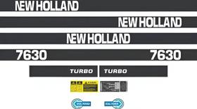Kit 10 Adesivos Compatível New Holland 7630 Turbo Kit 10 Adesivos Compatível New Holland 7630 Turbo
