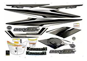 Kit 10 Adesivos de Advertência compatível Kawasaki Ultra 300