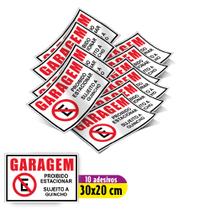 Kit 10 adesivos: garagem proibido estacionar