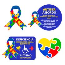 Kit 10 Adesivos Vinil para Carro Sinalização Autismo