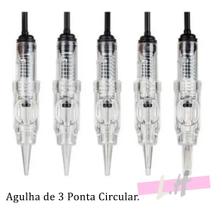 Kit 10 Agulhas Easy Click Para Micropigmentação 3 Pontas Circular - Cristal Produtos