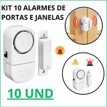 Kit 10 alarme contra invasão residencial porta e janela sem fio