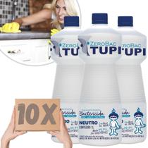 Kit 10 Álcool líquido Tupi Zerobac Neutro 1 Litro Elimina 99,9% dos Germes e Bactérias Limpeza em Geral