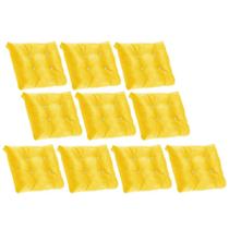Kit 10 Almofada Com Botão Strass Para Poltrona Costela com Enchimento Suede Amarelo - Ahazzo Móveis