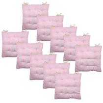 Kit 10 Almofadas Assentos Futon Para Cadeira 35x35cm Cores Variadas