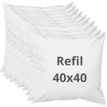 Kit: 10 Almofadas de enchimento - refil 40x40cm 100% fibra - antialérgico