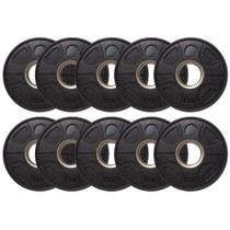 Kit 10 Anilhas Elite Emborrachada 4 Grips 1,25kg Kit 10 Anilhas Elite Emborrachada 4 Grips 1,25kg
