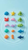 Kit 10 Animais Aquáticos Vinil P/ Banho Bebê Kit 10 Animais Aquáticos Vinil P/ Banho Bebê