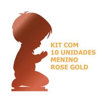 Kit 10 anjo 16cm menino menina para batizado crisma primeira comunhão lembrancinha mdf dourado prata