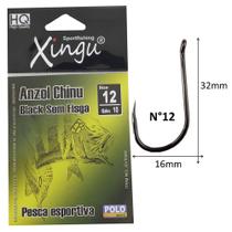 Kit 10 Anzóis Para Pescar Xingu Chinu Black Nº 12