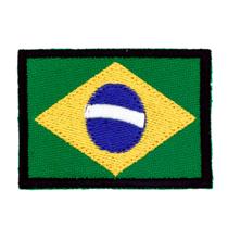 Kit 10 Aplique Bandeira do Brasil Borda Preta 3,5x2,5cm
