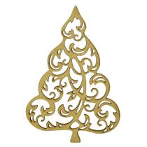 Kit 10 Aplique Decorativo Árvore de Natal M 25,5x17,8 Mdf Madeira