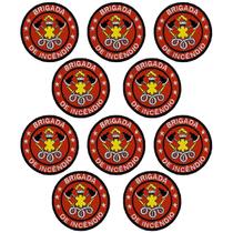 Kit 10 Apliques Brigada de Incêndio 8cm Bordado Termocolante