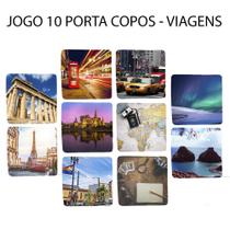 Kit 10 Apoio de Copos Personalizado Cidades Fascinantes Mundo Quadrado Kit 10 Apoio de Copos Personalizado Cidades Fascinantes Mundo Quadrado