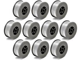 Kit - 10 Arame Para Solda Mig Revestido Uso Sem Gás 0,8mm E71t-sg - Rolo 1kg - Galzer
