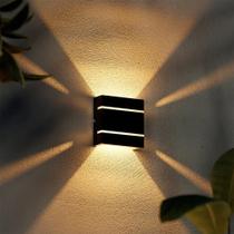 Kit 10 Arandela 2 Fachos 2 Frisos Uso Externo Gar Preto