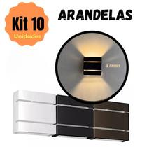 Kit 10 Arandelas Facho Duplo Facho Duplo Interno e Externo Luminária de Parede para Jardim, Piscina, Muro e Corredor Preto, Branco ou Marrom Kit 10 Arandelas Facho Duplo Facho Duplo Interno e Externo Luminária de Parede para Jardim, Piscina, Muro e Corredor Preto, Branco ou Marrom