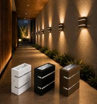 Kit 10 Arandelas Facho Duplo Interna Externa Luminaria Bivolt para Parede Muro Jardim Bivolt