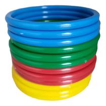 Kit 10 Argolas Coloridas Brinquedo Educativo Jogo Festa Junina Arremesso Coordenação