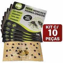 Kit 10 Armadilha Adesiva Pega Moscas Pernilongos Dengue