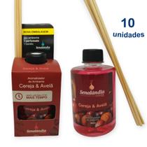 Kit 10 Aromatizador de Ambiente de Cereja com Avelã 280ml Difusor Vareta Marca Senalândia - Envio Já Kit 10 Aromatizador de Ambiente de Cereja com Avelã 280ml Difusor Vareta Marca Senalândia - Envio Já