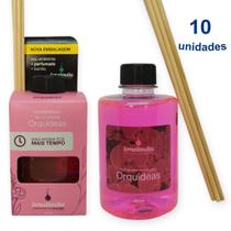 Kit 10 Aromatizador de Ambiente Orquídeas Difusor Vareta 280ml Senalândia - Envio Já