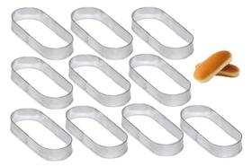 Kit 10 Aros Modelador Para Pão De Hot Dog 15x7x3,0cm Inox