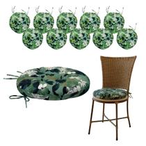 Kit 10 Assento Cadeira Futon 40x40cm Redondo Lavável Na Maquina Decorativo