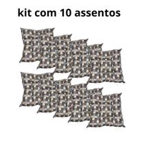 kit 10 assentos 50 cm x 50 cm para cadeira ou banco estamapados