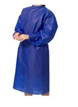 Kit 10 Avental descartável TNT, m/L 40GR, Azul com Elátisco nos Punhos