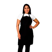 Kit 10 Avental Oxford Frontal Liso Preto Com Bolso Grande Lojaloja