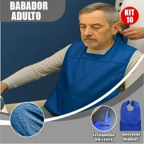 kit 10 babador PVC adulto Impermeável Reutilizável Bolso Lavável Refeição Proteção Leve Seguro Tecido