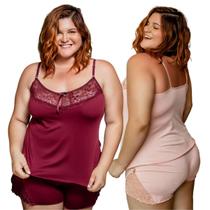Kit 10 Baby Doll Plus Size WLS Modas Liganete Com Renda Feminino Kit 10 Baby Doll Plus Size WLS Modas Liganete Com Renda Feminino
