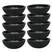 Kit 10 Bacias para Plantas Preto de Polietileno 32x11 cm