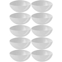 Kit 10 Bacias Plásticas Saladeiras 2,5L Essential Coza Brancas Potes Triangulares