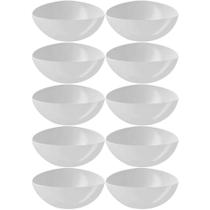 Kit 10 Bacias Plásticas Saladeiras 2,5L Essential Coza Brancas Potes Triangulares