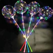 Kit 10 Balão Bubble De Led Bexiga Com Vareta e Pilhas - Festas e Decor