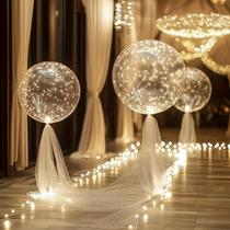 Kit 10 Balão Bubble Transparente Com Led Quente 3M