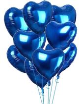 KIT 10 Balão Metalizado Coração 45cm - Coisaria